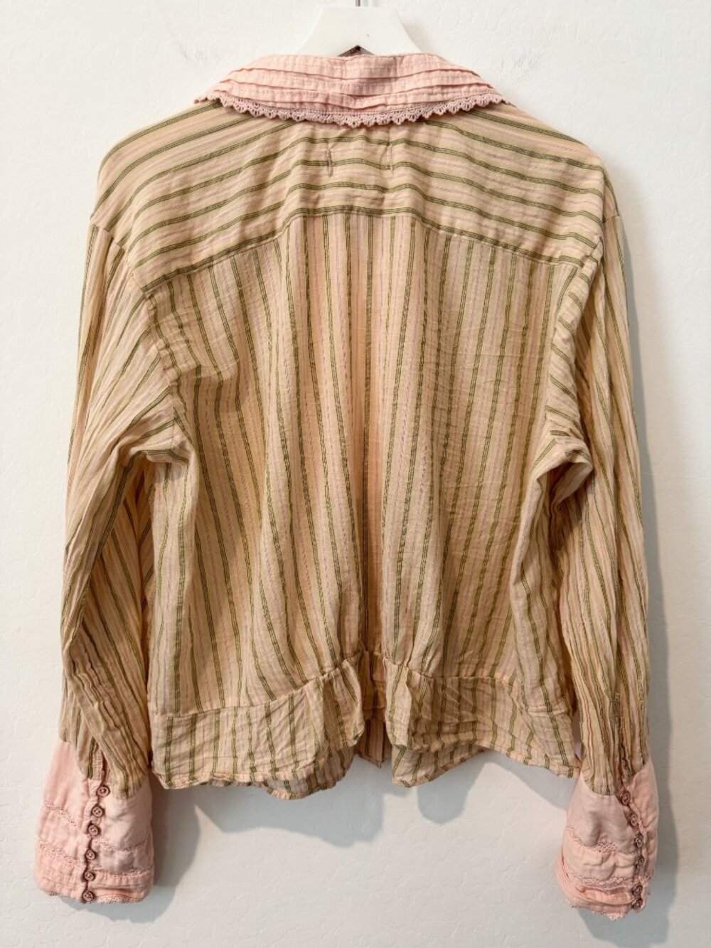 We The Free Forever Love Striped Top Size Large Boho Cottage Prairie Coquette - Picture 12 of 13